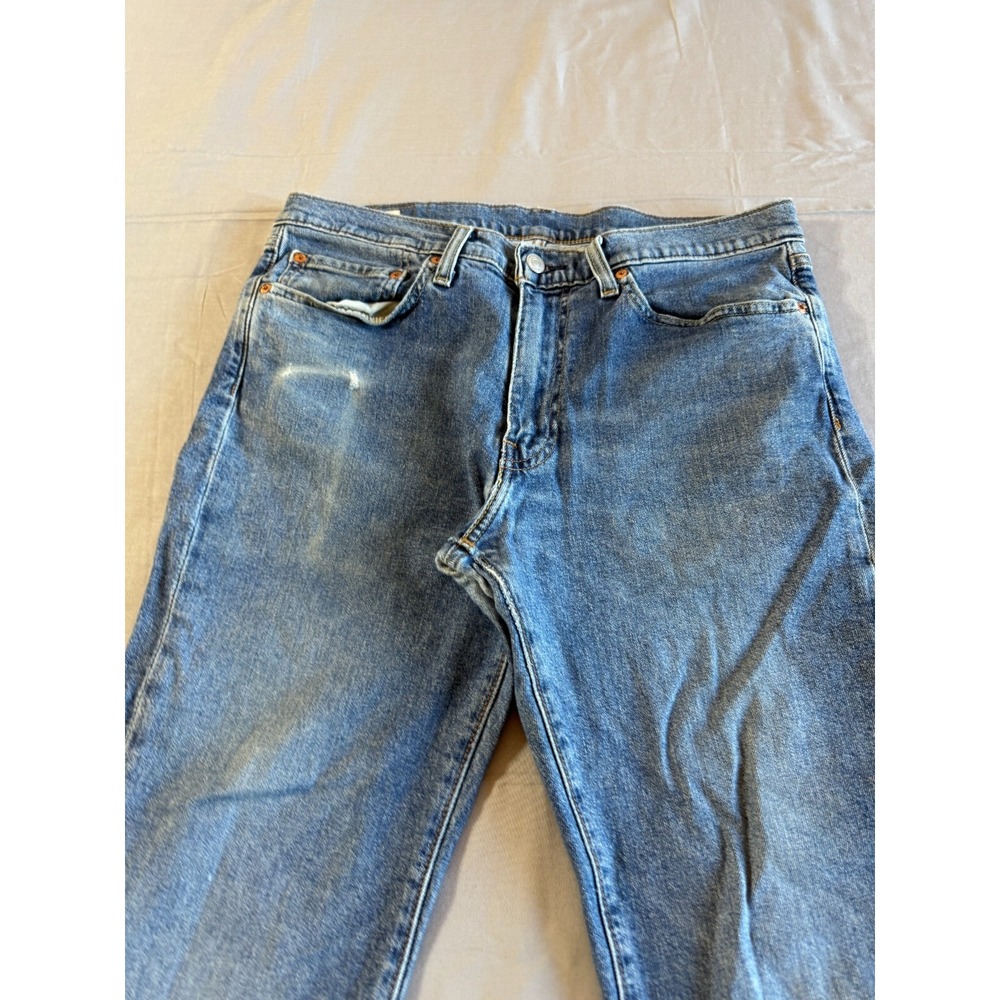 Levis 514 Straight Jeans Mens 34x32 (Actual 34x29) Blue Mid Rise Regular Fit - Picture 3 of 16